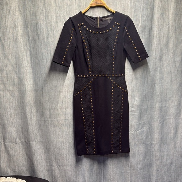 🏴 BCBGMaxAzria Mini Dress with Crew Neck size XS - Picture 2 of 11